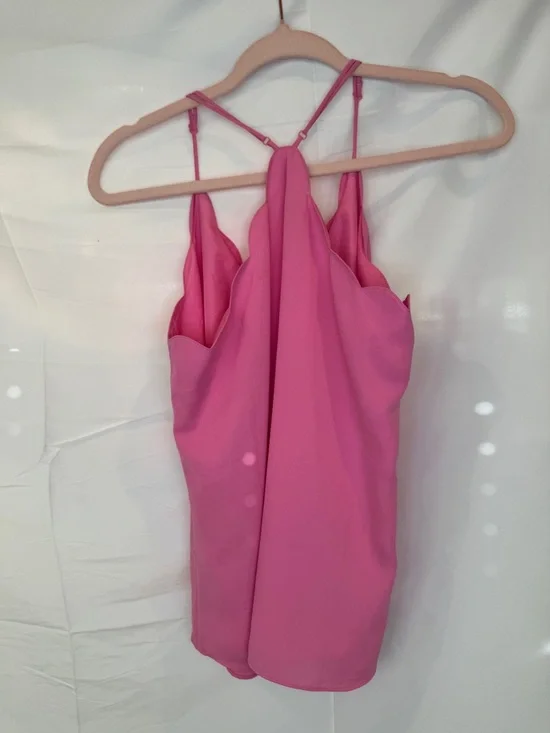 J Crew Hot Pink Scallop-Edge Strap Tank Top - Picture 3 of 9